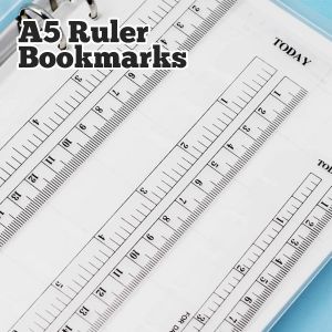 Tianyi-Lot De 4 Marque-Pages, Règle, Classeur, Recharge Papier, Marqueur De Page A5, Marqueur De Page En Plastique, Pour A5 6 Trous Anneau Rond Voir Classeur Dossier, Magazine, Carnet De Notes, Marqu - Neuf