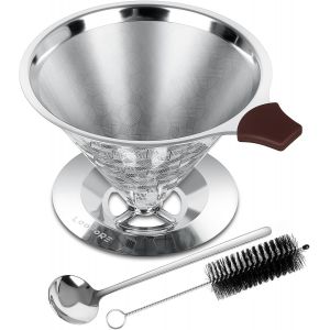 Filtre A Cafe,Filtre &Agrave; Caf&eacute; R&eacute;utilisable,Filtre &Agrave; Caf&eacute; Permanent En Acier Inox,Filtre &Agrave; Caf&eacute; En Acier Inoxydable Manuel,Filtre Cafe Sans Papier Pour Pr&eacute;paration Manuelle Du Caf&eacute; - Neuf