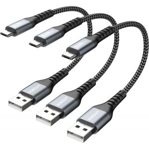 JGD-C&acirc;ble Micro USB court [15 cm * 3] USB 2.0 Micro USB 2.0 C&acirc;ble charge rapide et donn&eacute;es compatible avec Samsung, Huawei, Xiaomi, Kindle, Banque d'alimentation, casque - gre - Neuf