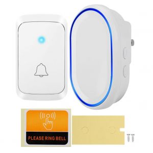 Kit de sonnette LED intelligente sans fil, etanche, 58 sonneries (blanc, UE) - Neuf
