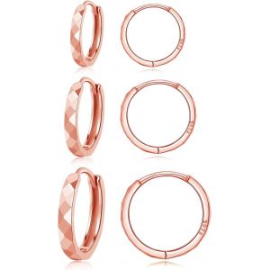 Kal-Lot De 3 Paires De Boucles D'oreilles Cr&eacute;oles En Argent 925 925 - Pour Femme - 9/11/13 Mm - Unisexe - Pour Homme Et Femme - Neuf