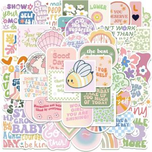 100 Pcs Danish Pastel Stickers,Aesthetic Cute,Inspiration,Autocollant Scrapbooking Girly Pour Ordinateurs,Bouteilles D'eau - Neuf
