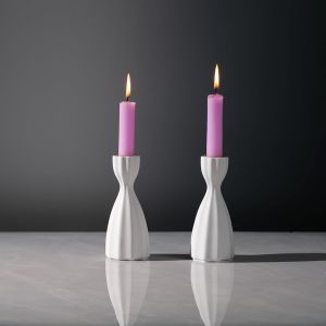 Porte-Bougie Décoratif, Ensemble De 2, Décoration Intérieure Unique, Cadeau De Pendaison De Crémaillère, Support De Bougie En Forme De Spirale, Bougeoirs Hauteur 14,2 Cm, Ciment - Neuf