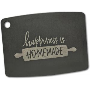 Gourmet Kitchen Decorato Kiss The Cook Planche &Agrave; D&eacute;couper En Fibre De Bois Stratifi&eacute; 29,8 X 23,5 X 0,6 Cm Avec Trou De Suspension Pour Tous Les Aliments (Happiness Is Homemade) - Neuf