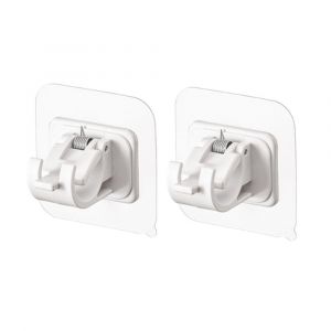 Lot de 2 supports de tringle à rideaux auto-adhésifs, blancs - Neuf