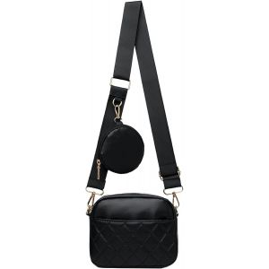 KALANKA-Sac Banane Femme en Cuir PU - Petit Sac à Main Bandoulière avec Porte-Monnaie Amovible et Sac Téléphone Portable - Large Sangle Réglable et Amovible - Neuf