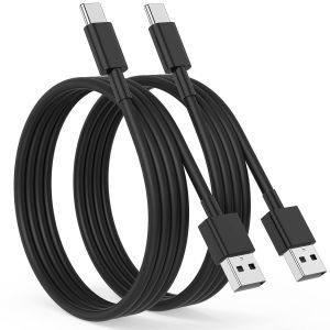 TRAHOO-Cable USB C pour iPhone 16 15 Pro Max Plus,USB C vers USB Charge Rapide [2M/Lot de 2] C&acirc;ble USB Type C Cable Voiture pour Apple CarPlay Compatible avec Samsung S25 S24 S23,iPad Pro-Noir - Neuf