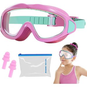 Lunettes De Natation,De Plongée,Panoramique À 180°,Anti-Fuite,Anti-Buée,Avec Bouchons D'oreille,Pour Enfants De 4 À 12 Ans,Garçons Et Filles.[A229] - Neuf