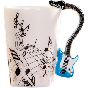 Eryi-Tasse En Céramique De 250 Ml Avec Poignée, Style Violon, Guitare, Café, Thé, Lait, Cadeau Fantaisie (Guitare Électrique Bleue) - Neuf