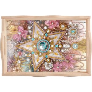 Ayuhr-Diamond Painting Plateau De Service Plateau 30x20 Cm Peinture Diamant Stand De Gâteaux Perle Diamant A Coller Plateaux De Comptoir De Salle De Bain Pour Petit Déjeuner Au Lit Aliments Star - Neuf