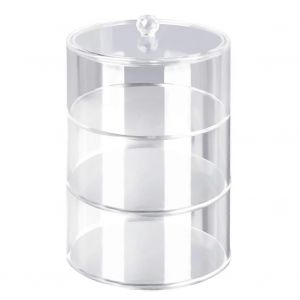 Boîte de rangement anti-poussière cylindrique 3 couches - Neuf