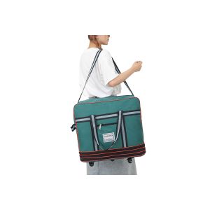 Sac de voyage pliable &agrave; roulettes, extensible, vert - Neuf