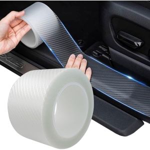 KALANKA-1 Pièces Film Carbone Autocollant,7cm*10m Carbone Adhésif pour Voiture,Film Carbone Voiture,Résistant à l'eau et Anti-Rayures pour la Plupart des Voitures - Neuf