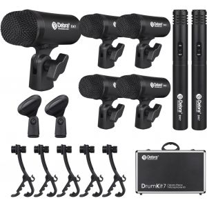 ASFASFq-DK7 Pro Kit de 7 Microphones filaires pour Batterie de Performance et d'enregistrement avec micros, Clip de Micro avec Options pour Batterie de Batterie, Caisse Claire, Toms en Rack/Sol - Neuf