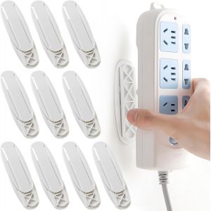 TYE-inherited 10 pi&egrave;ces Multiprise Support de C&acirc;bles Auto-Adh&eacute;sif, Fixateur mural pour bureau Fixateur pour Routeur Wi-Fi, T&eacute;l&eacute;commande et Bo&icirc;te &agrave; Mouchoirs - Neuf