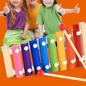 8 &Eacute;chelle Xylophone Percussion Instrument Main Frapper Piano Enfants Jouet Musical - Neuf