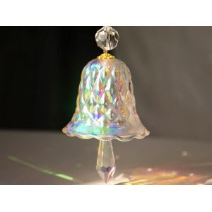 Carillon &eacute;olien en verre, attrape-soleil, ornement de cloche multicolore - Neuf