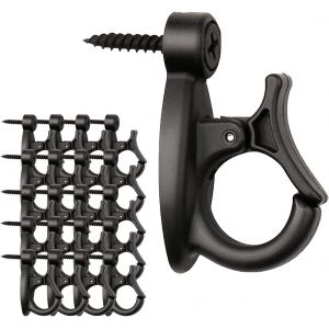 Kal-Lot De 20 Crochets Q-Hanger Pour Guirlandes Lumineuses Avec Vis, Crochets À Visser Pour Suspendre Des Lumières De Noël Et Des Guirlandes Lumineuses (Noir) - Neuf