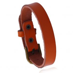Bracelet Simple Style Punk Vintage, Bracelet Unisexe En Alliage De Cuir De Vache Synthetique (Marron Clair) - Neuf