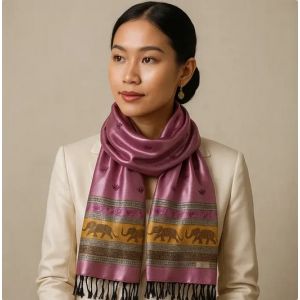 Foulard Pashmina - Vieux Rose - Cachemire & Soie - 70x180 Cm - Chic Femme - Neuf