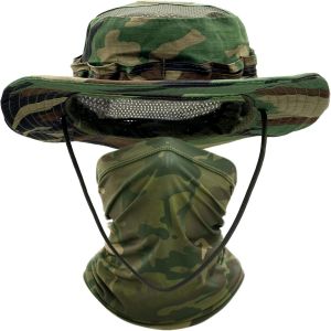 Chapeau De Soleil Large Bord Chapeau De Brousse Réglable Bob Homme Refroidissement Tour De Cou Militaire Chapeaux De Randonnée Camouflage Cache Cou Safari Chapeau Chasse Sports De Plein Air.[Z817] - Neuf
