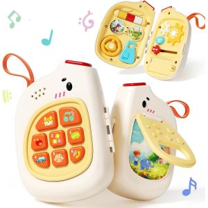 T&eacute;l&eacute;phone B&eacute;b&eacute; avec Musique,Tableau d'Activit&eacute;s Montessori,Tableau Sensoriel Enfants,Jouet &Eacute;ducatif Pr&eacute;coce pour Toddlers 1 2 3 Ans,Jouet de D&eacute;veloppement des Comp&eacute;tences Motrices - Neuf