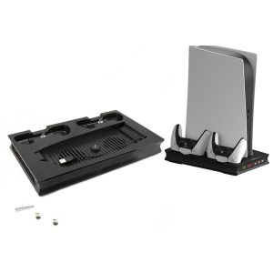 Support vertical pour PS5 avec ventilateur et station de charge pour deux manettes - Neuf
