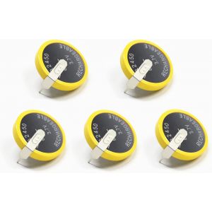 KGABERY-Lir2450H Batterie Rechargeable Avec 5 Piles Bouton Lithium-Ion 3,7 V Avec Languettes À Souder 200 Mah Peut Remplacer Ml2450 Pour Montre Porte-Clés À Distance De Voiture (5) - Neuf