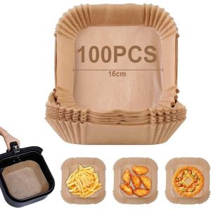 Papier Sulfurisé Pour Friteuse À Air, 100 Pièces 16 Cm Papier Sulfurisé Air F - Neuf