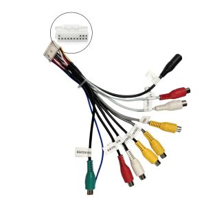 Câble Adaptateur RCA Stéréo de Voiture Audio Vidéo AUX Câble pour Android Autoradio Faisceau de Câblage RCA avec Subwoofer Vidéo Entrée-Sortie Port de Microphone - Neuf