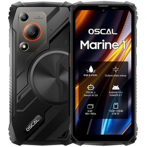 Oscal MARINE 1 Téléphone Portable Incassable 12Go+128Go-SD 2To 6.56" 90Hz Gemini AI 2.0 5100mAh Android 15 Double SIM 4G GPS - Noir - Neuf