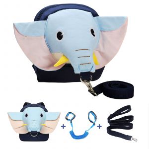 Sac &Agrave; Dos Enfant Avec Harnais &Eacute;l&eacute;phant Et Laisse De S&eacute;curit&eacute; - Anti-Perte, R&eacute;glable, Id&eacute;al Pour Les Tout-Petits De 1 &Agrave; 5 Ans. Dimensions: 20x6x21 Cm, Poids: 0.31 Kg. - Neuf