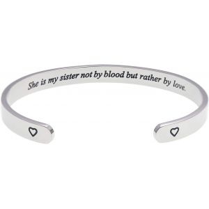 Kal-Cadeau D'anniversaire &laquo; She Is My Sister Not By Blood But Rather By Love &raquo;, Acier Inoxydable - Neuf