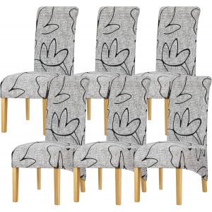 Housses De Chaise Xl À Dossier Haut, Extensibles, Motif Floral, Pour Salle À Manger, Banquet, Hôtel, Décoration D'intérieur, Lot De 6 - Neuf