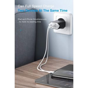 Chargeur Usb 5v / 2.1a Chargeur Secteur Usb 2 Ports Adaptateur Chargeur Mural Usb Universel Compatible Avec Iphone Xs/Xr,Huawei P20,Samsung Galaxy Note S9 Tablette Et Plus (Noir-3pack - Neuf