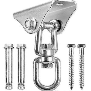 Kit De Fixation Au Plafond Avec Crochet Pivotant &Agrave; 360&deg; Et Boulons Inclus Pour Hamac, Chaise, Fauteuil, Balan&ccedil;oire De Yoga A&eacute;rien, Int&eacute;rieur Ou Ext&eacute;rieur (Antirouille). - Neuf
