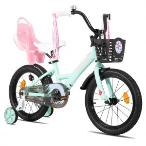 V&eacute;lo Enfant Fille 14 Pouces Keano Zinnia Stabilisateurs Panier Et Si&egrave;ge De Poup&eacute;e Vert - Neuf