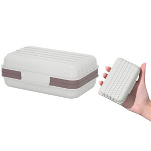 Porte-savon portable &agrave; 2 compartiments avec couvercle, id&eacute;al pour les voyages et &eacute;tanche. - Neuf