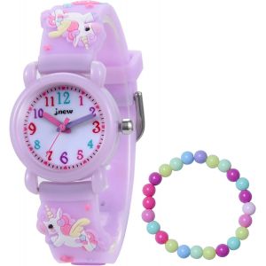 Kalanka-Montre Pour Enfants Fille, Dessin Animé 3d Montre Bracelet En Silicone Éducative Mouvement À Quartz 3atm/30m Étanche Montre Cadeau Pour Filles De 3 Ans À 10 Ans - Neuf