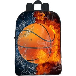 Sac D'école de Basket - Ball, Sac D'école 3D Pour le Basket - Ball, Sac à Dos de Basket, Idéal Pour Les Voyages Scolaires, Usage Quotidien, 12 Pouces - Neuf
