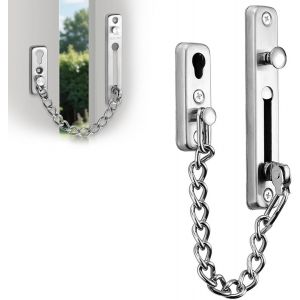 ChenQuanSarl-Chaîne De Porte En Acier Inoxydable, Chaînes De Porte, Verrouillage De Sécurité, Serrure De Porte Privée De Sécurité Avec 4 Vis Pour La Sécurité De La Porte D'Entrée, Etc. (Siliver) - Neuf
