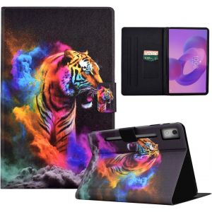 Coque Pour Lenovo Idea Tab Pro (12,7 Pouces 2025 Tb-373Fu Tb-375Fc Étui En Cuir Pu Housse Avec Fente Pour Carte Support Etui Tablette Housse Pour Lenovo Idea Tab Pro-Tigre Coloré - Neuf