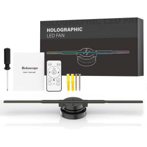 MEVRONISSHOP-Hologramme 3D de 42 cm avec Wi-Fi, Projecteur Hologramme 3D avec 244 LED, 2200 cd/m&sup2; et 1500 vid&eacute;os 3D Gratuites, Projecteur Holographique 3D pour Expositions,Magasins,Centres Commerciau - Neuf