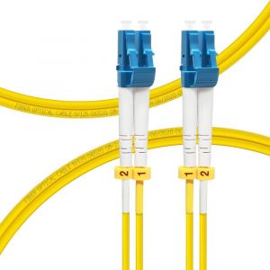 Câble patch en fibre optique OS2 LC vers LC 2 m|Options de longueur : 0,2 m à 200 m,1 G/10 Go monomode LC-LC 9/125 um SMF-LC Câble LSZH 2 m - Neuf