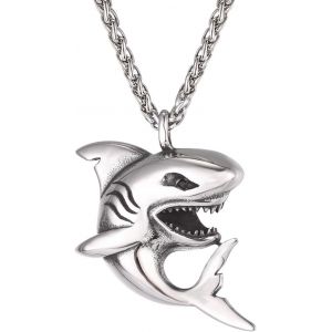 Trahoo-Collier Homme Animal Marin En Acier Inoxydable/Plaqué Or, Pendentif Pieuvre/Requin Punk Style - Neuf