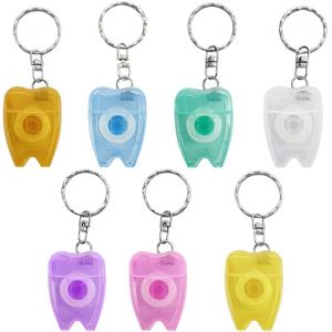 Chenquansarl-Lot De 100 Porte-Chiavi Pour La Pulizia Dei Denti Alla Menthe, A Forma Di Dente, Design Piatto, Rotolo Di Filo Interdentale, Per La Pulizia Orale, Pulizia Dei Denti, Igiene Oral - Neuf