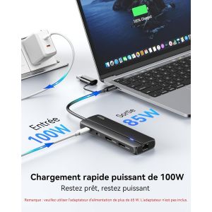 Station D'Accueil Usb C 3.0 Double Hdmi Docking Station, 10 In 2 Dock Usb C Dual Monitor, 10Gbps Usb C & Usb A, Ethernet Rj45, Audio, Sd/Micro Sd,Hub Usb C Avec Macbook Pro/Air/M1/M2/Dell/Hp[Z3801] - Neuf