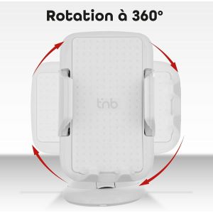 CMJAAGUR-Tnb - Support De T&eacute;l&eacute;phone Voiture Ventouse, Rotation 360&deg;, M&acirc;choire Compatible Avec Tous Les Smartphones Jusqu&agrave; 6 Pouces, Samsung/Huawei/Xiaomi/Apple - Blanc[M133] - Neuf