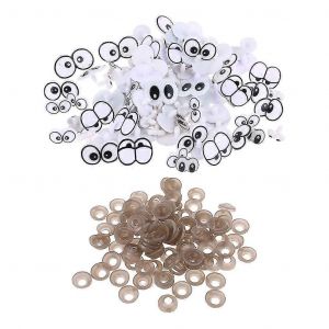 100 Pi&egrave;ces De Plastique De Dessin Anim&eacute; Mignon Dissimul&eacute; En Forme De Bouton En Forme De Gros Yeux Adapt&eacute; &Agrave; La D&eacute;coration De Scrapbooking D'artisanat De Bricolage - Neuf
