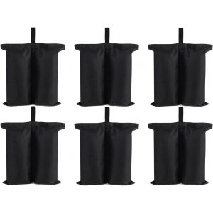 Ulteronixshop-Sacs De Sable Pour Auvent, Sac De Lestage, Tente De Publicit&eacute; Ext&eacute;rieure, Pare-Soleil Fixe, Coupe-Vent, Sacs De Poids Pour Tente Pop-Up (Sans Sable) (Noir, 6 Carr&eacute;s) - Neuf